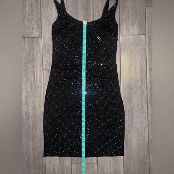 BEBE Black Stud Bling dress, luxury, Low Back, Size XS Extra Small, gorgeous! - Picture 8 of 16